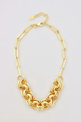 Gold Chain Hoop Necklace