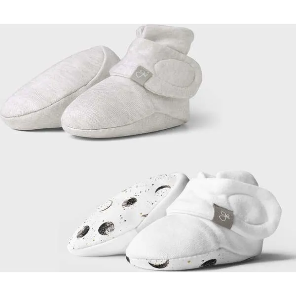 Goumi Stay On 2-Pack Baby Boots, Many Moons + Storm Gray