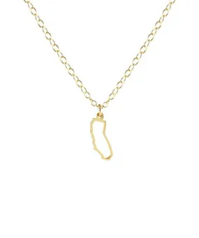 Kris Nations California Outline Charm Necklace - Gold