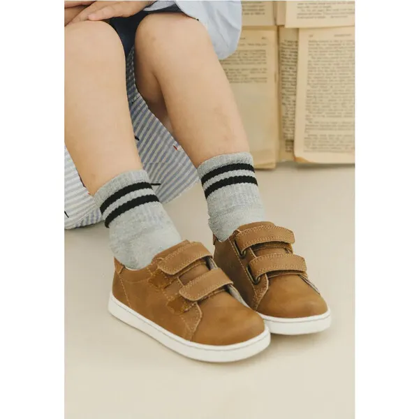 L'Amour Kyle Double Velcro Sneaker, Chestnut