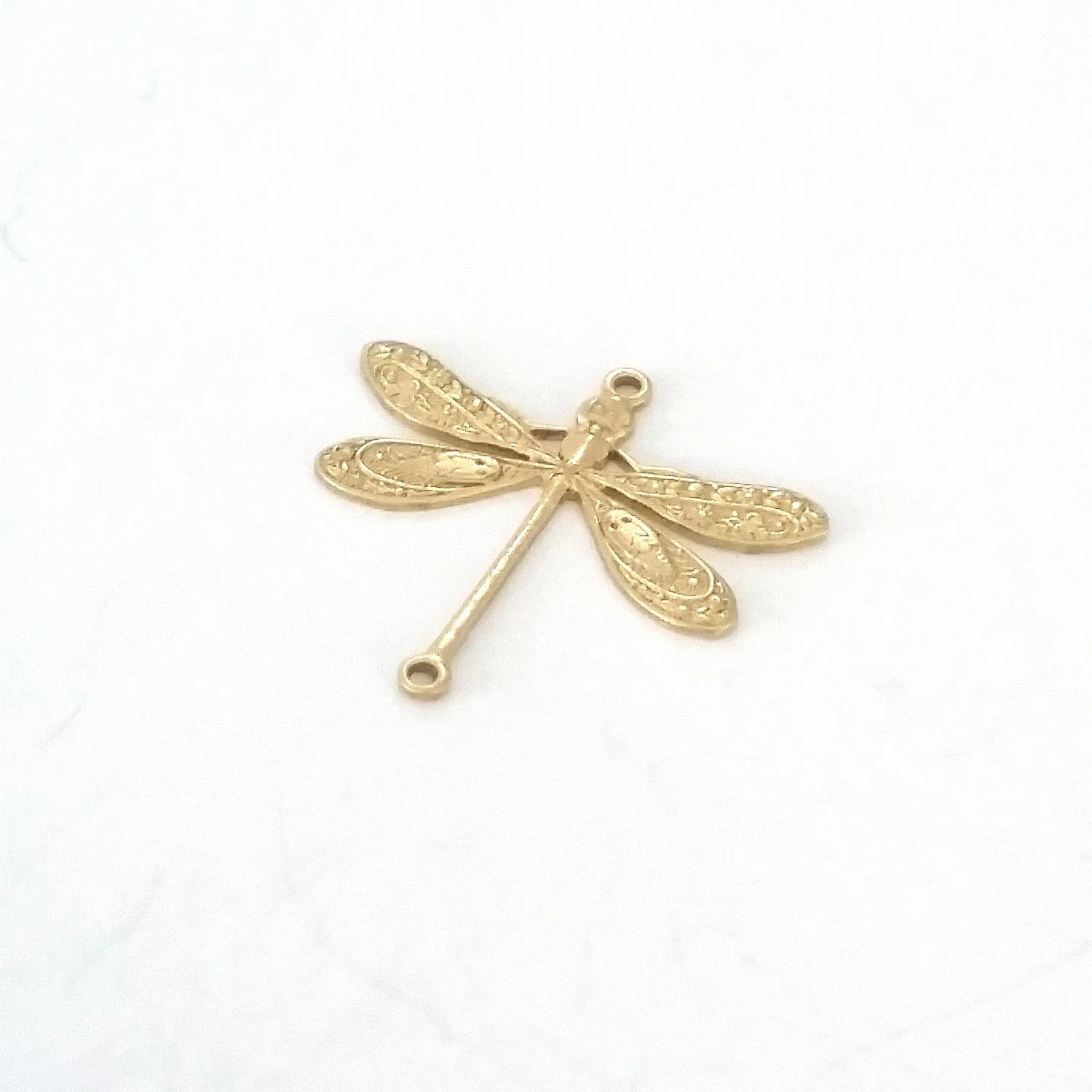 Large Dragonfly Connector Charm, 2 Loops, Brass, Lot Size 10, #05R