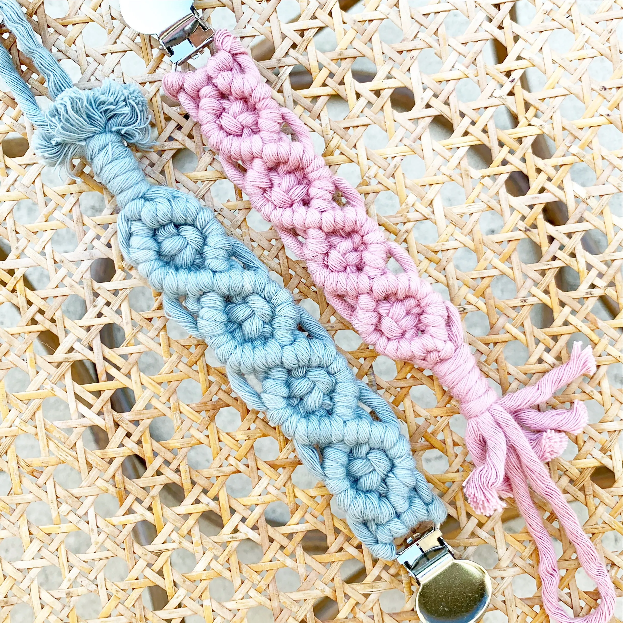 Macrame Binky Clip