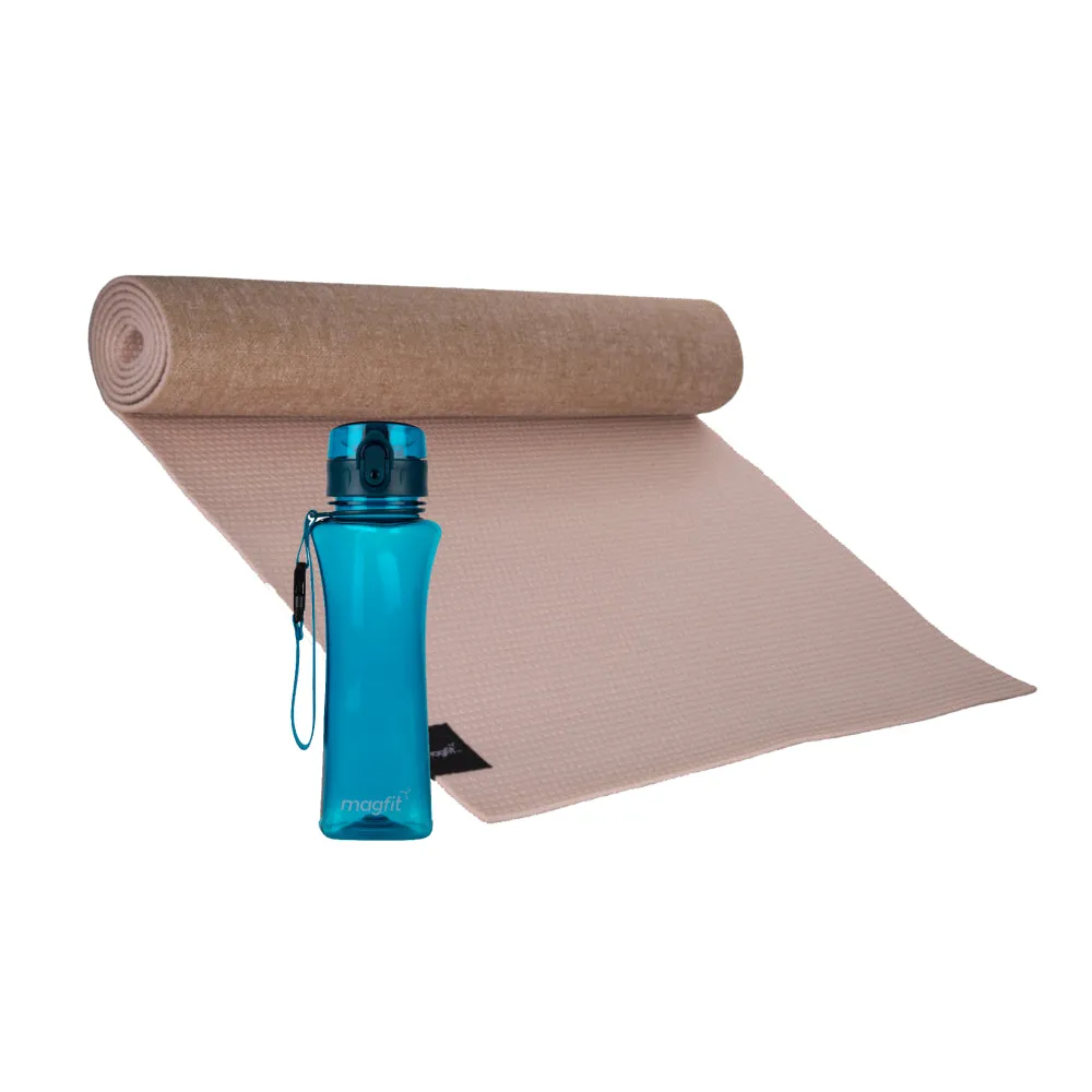 MagFit Jute Yoga Mat (5MM) + Pop Bottle (500ML)