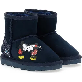 Master of Arts Mickey + Minnie Glitter Tab Winter Boots, Navy