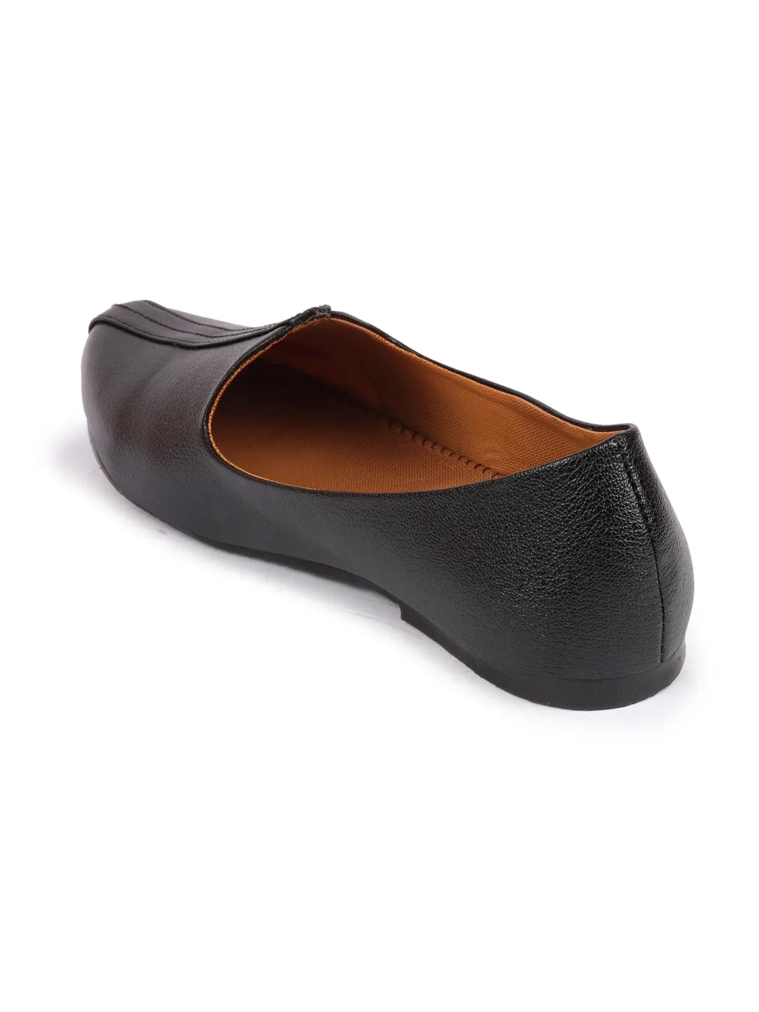 Men Black Ethnic Slip-On Jutis and Mojaris