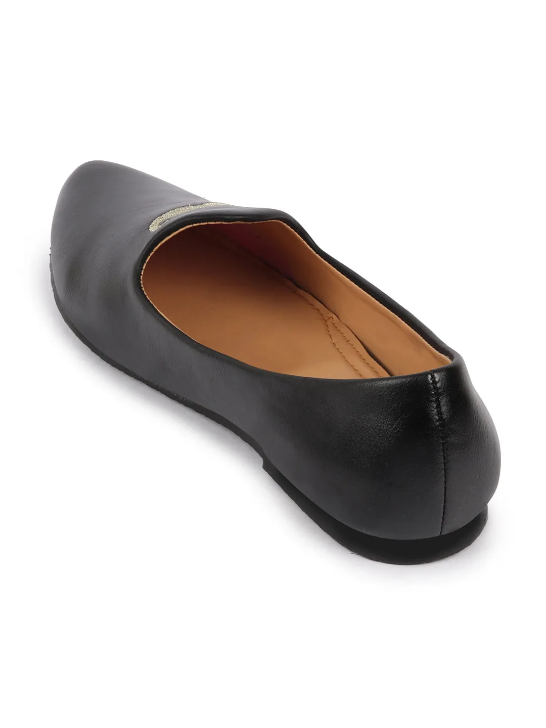 Men Black Ethnic Slip-On Juttis