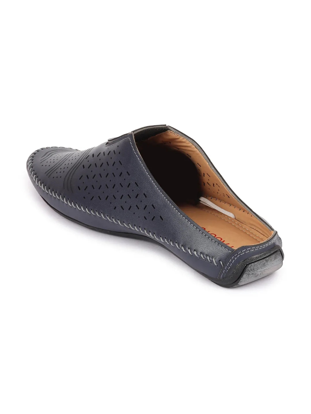 Men Blue Ethnic Slip-On Juttis