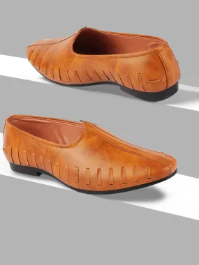 Men Tan Ethnic Slip-On Juttis