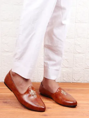 Men Tan Ethnic Slip-On Juttis