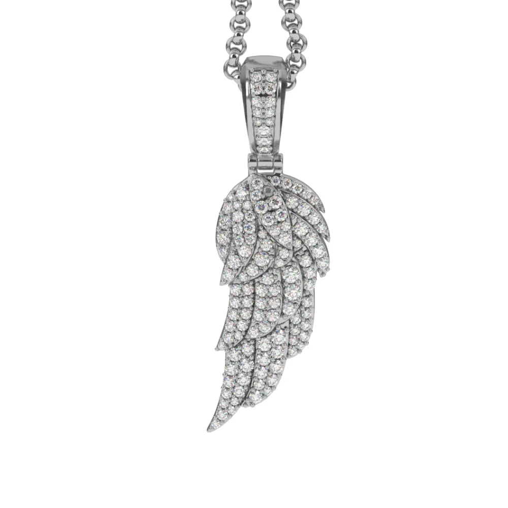 Micro Diamond Wing Necklace Pendant & Cable Chain