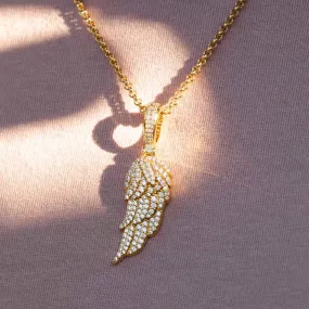 Micro Diamond Wing Necklace Pendant & Cable Chain