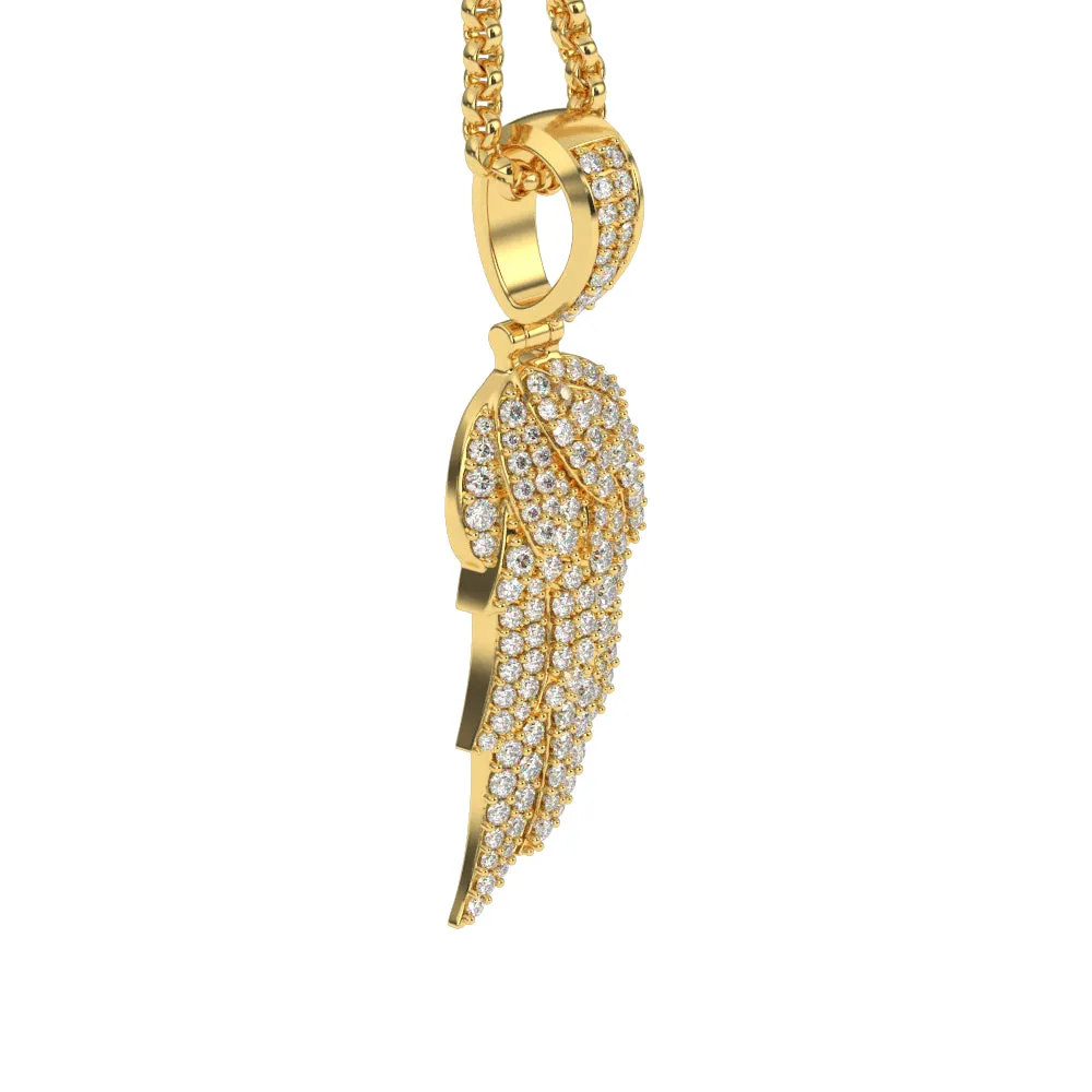 Micro Diamond Wing Necklace Pendant & Cable Chain