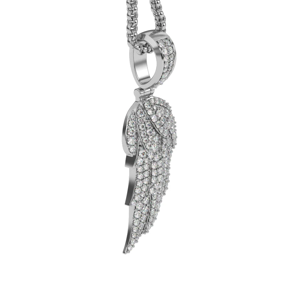 Micro Diamond Wing Necklace Pendant & Cable Chain