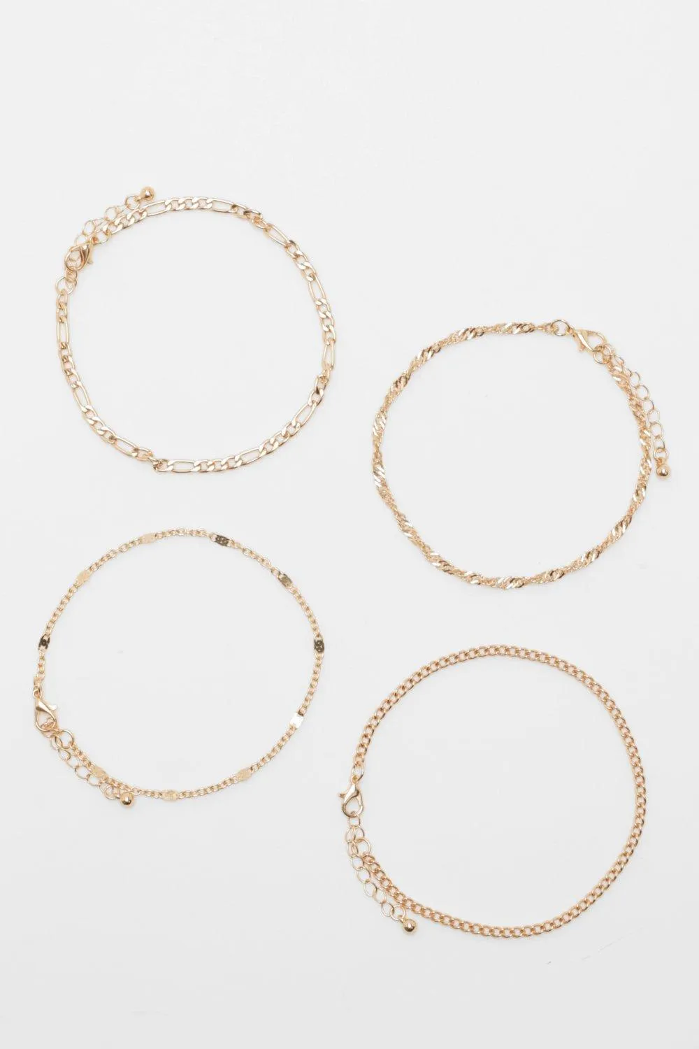 Mix Chain 4 Pack Anklets