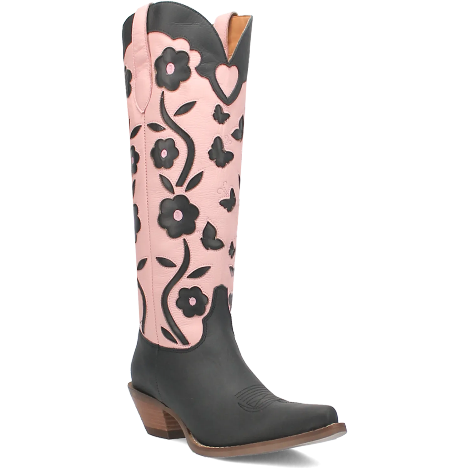 Online Exclusive | Dingo | Goodness Gracious Leather Boot in Black and Pink  **PREORDER