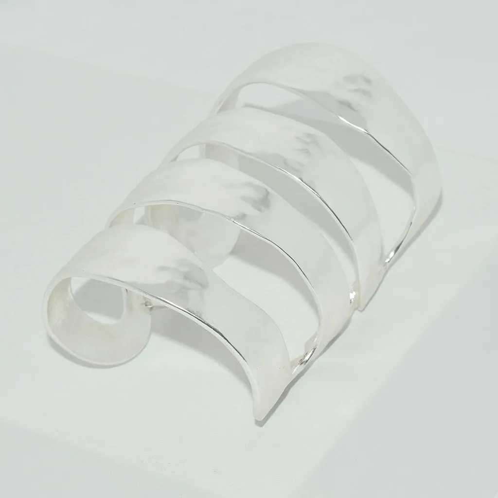 Organic 4 Row Cuff -  (silver or gold)