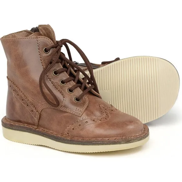 Pepe Shoes Lace-Up Ankle Boots, Brown