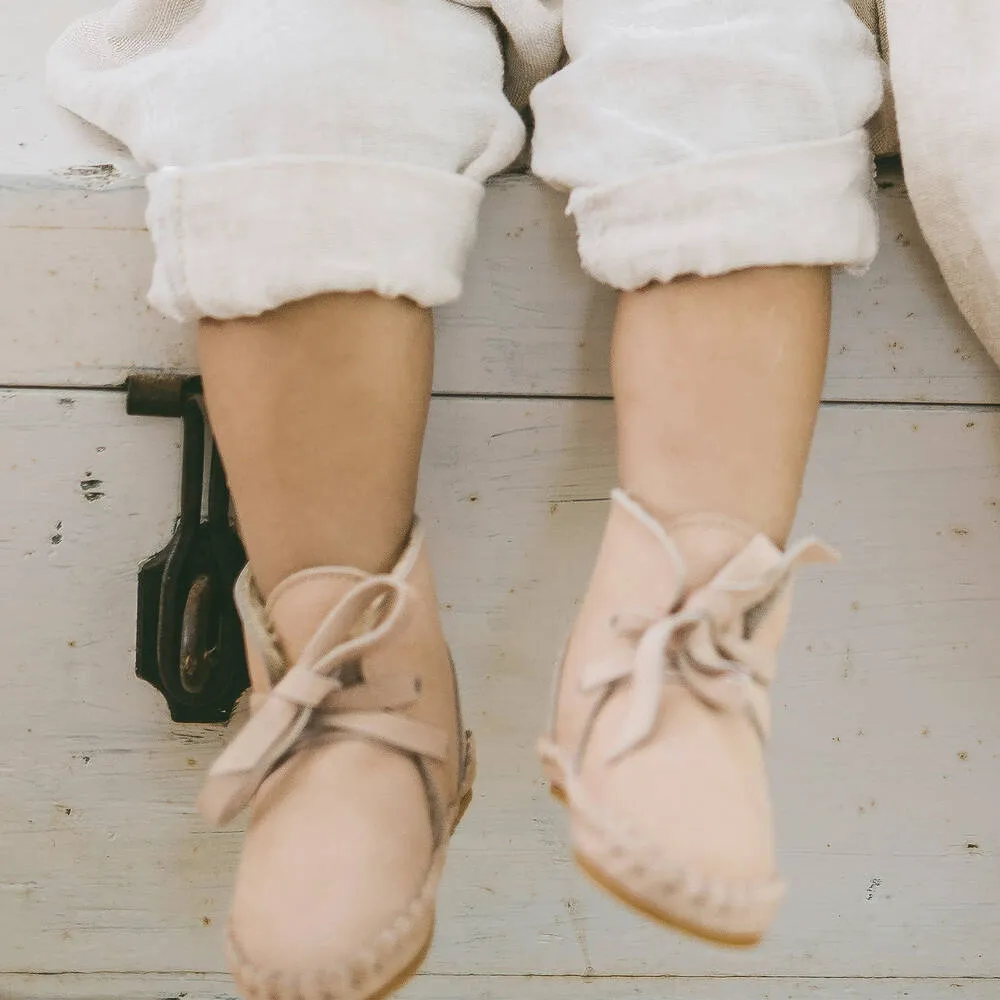 Pink Leather Baby Boots