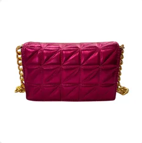 Pink Metallic Purse/Gold Chain