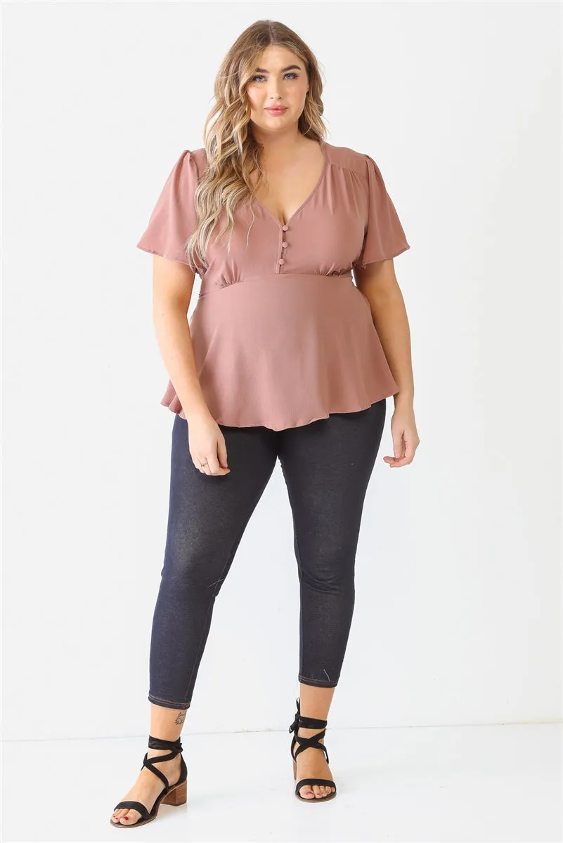 Plus Tie Detail Flare Top