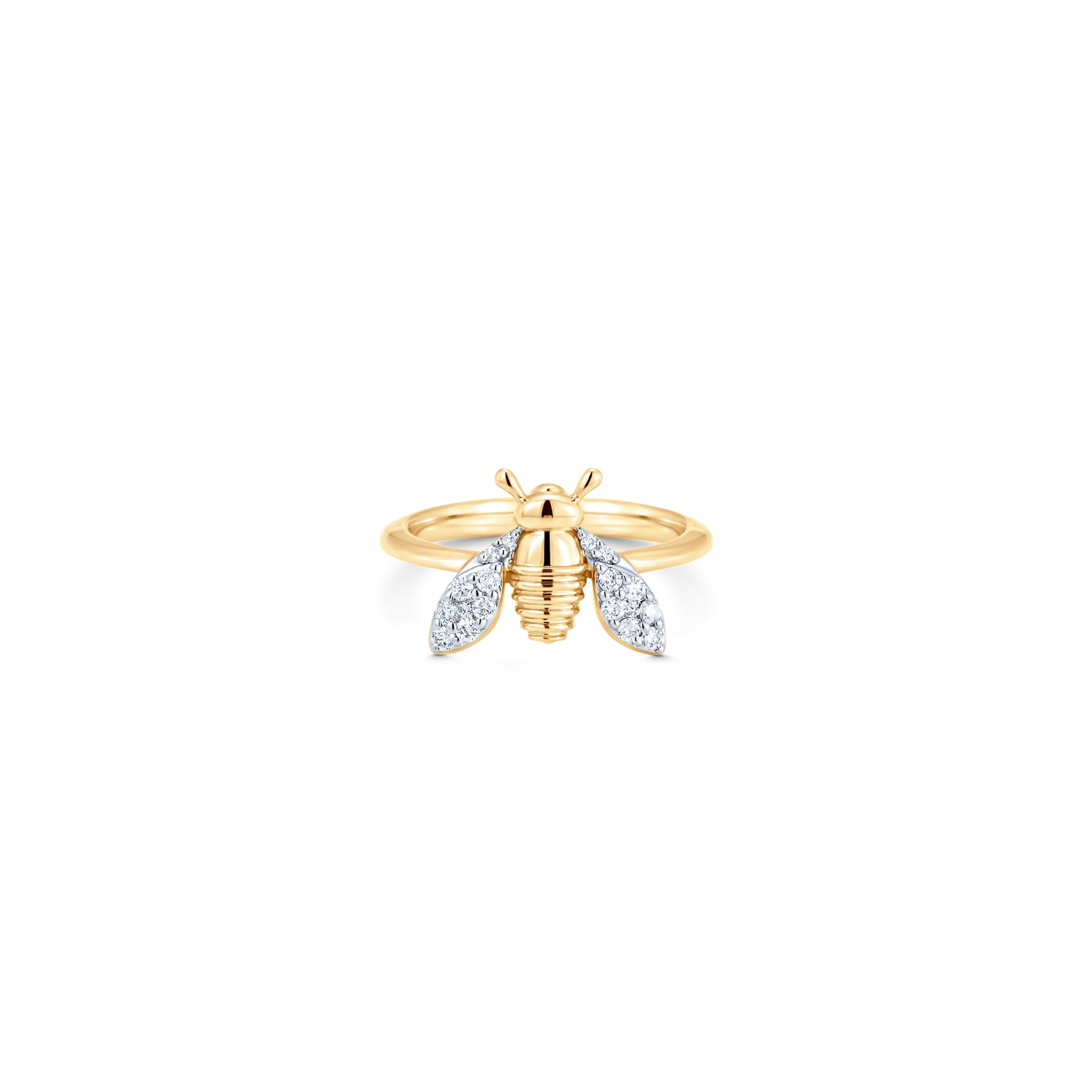 Queen Bee Gold Diamond Pinky Ring