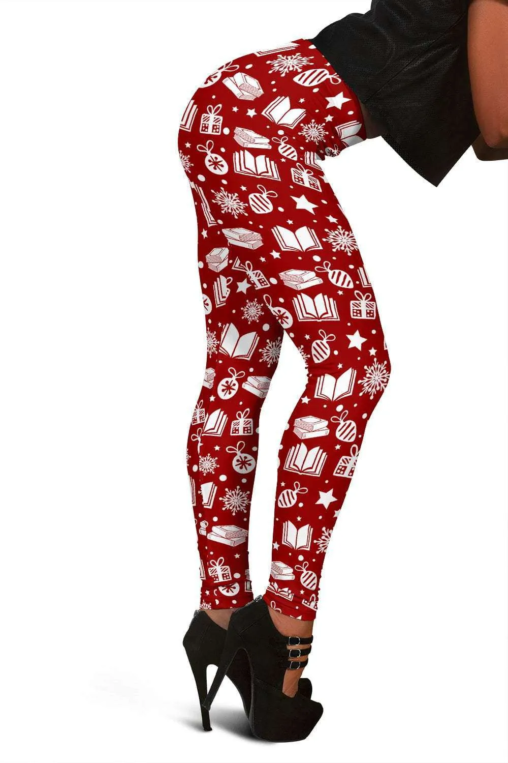 Red Bookish Christmas Women's Leggings