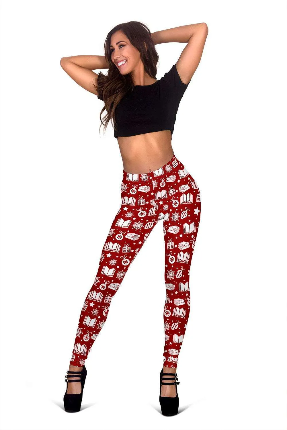 Red Bookish Christmas Women's Leggings