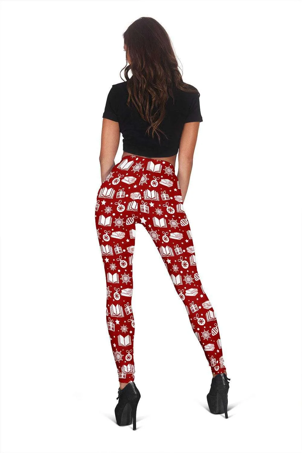 Red Bookish Christmas Women's Leggings