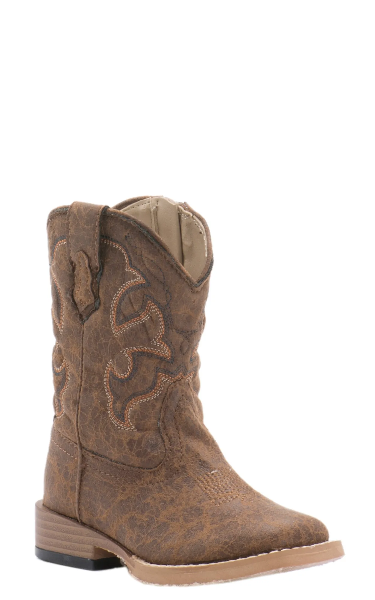 Roper Toddler Distressed Brown Square Toe Cowboy Boots