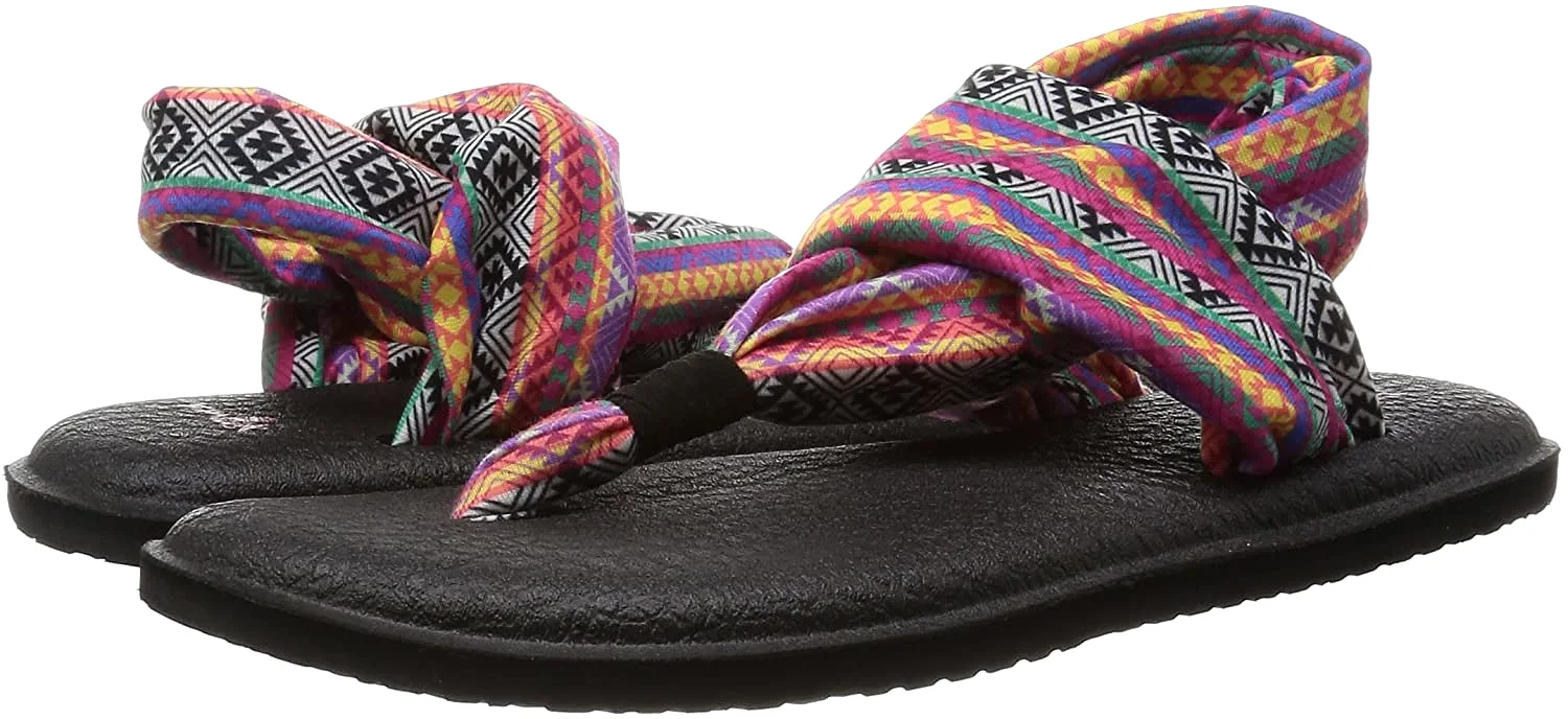 Sanuk Yoga Sling 2 Prints Magenta / Multi Tribal Stripe Sandals - Women's