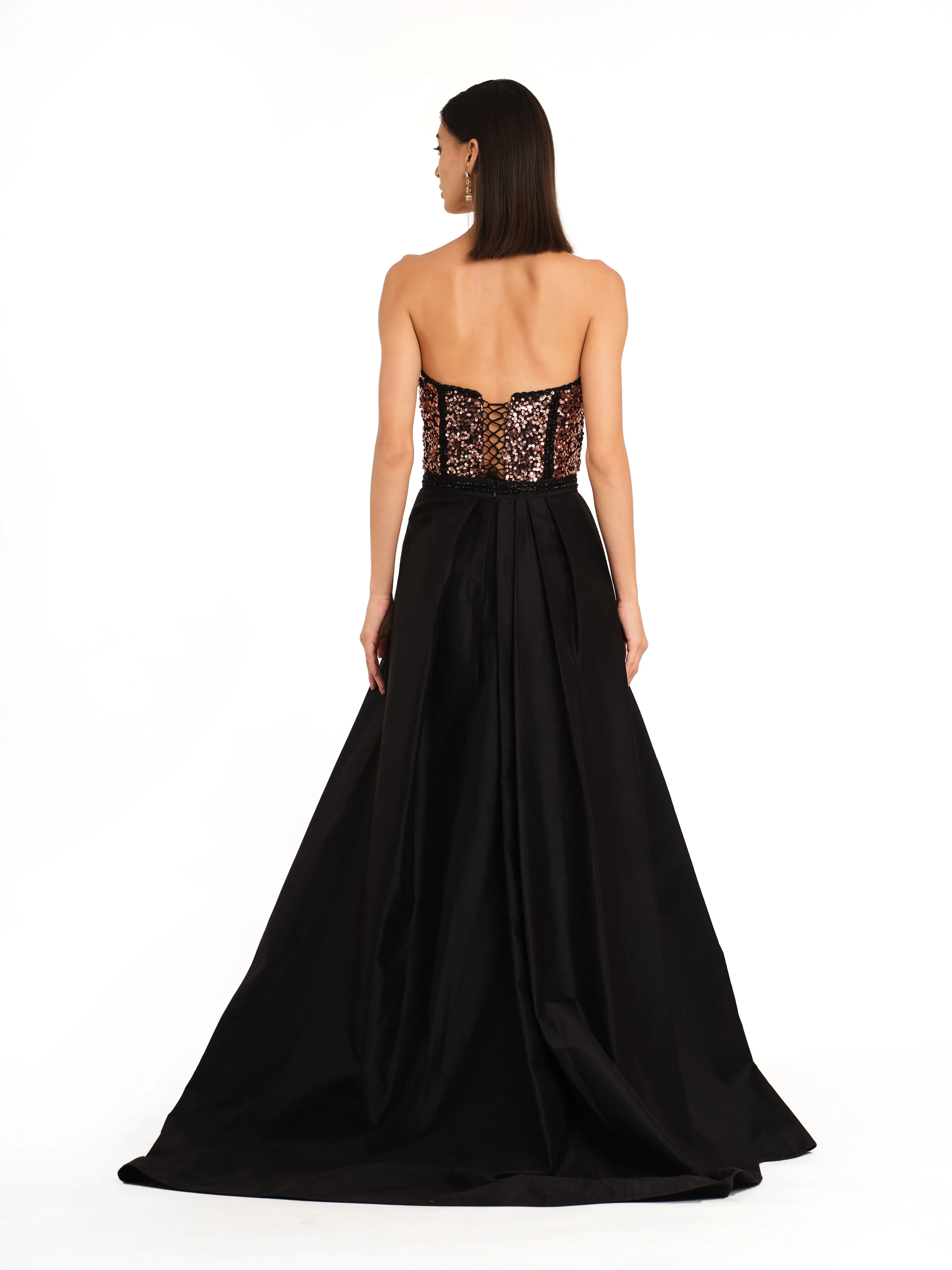 Sequin Pleated Gown