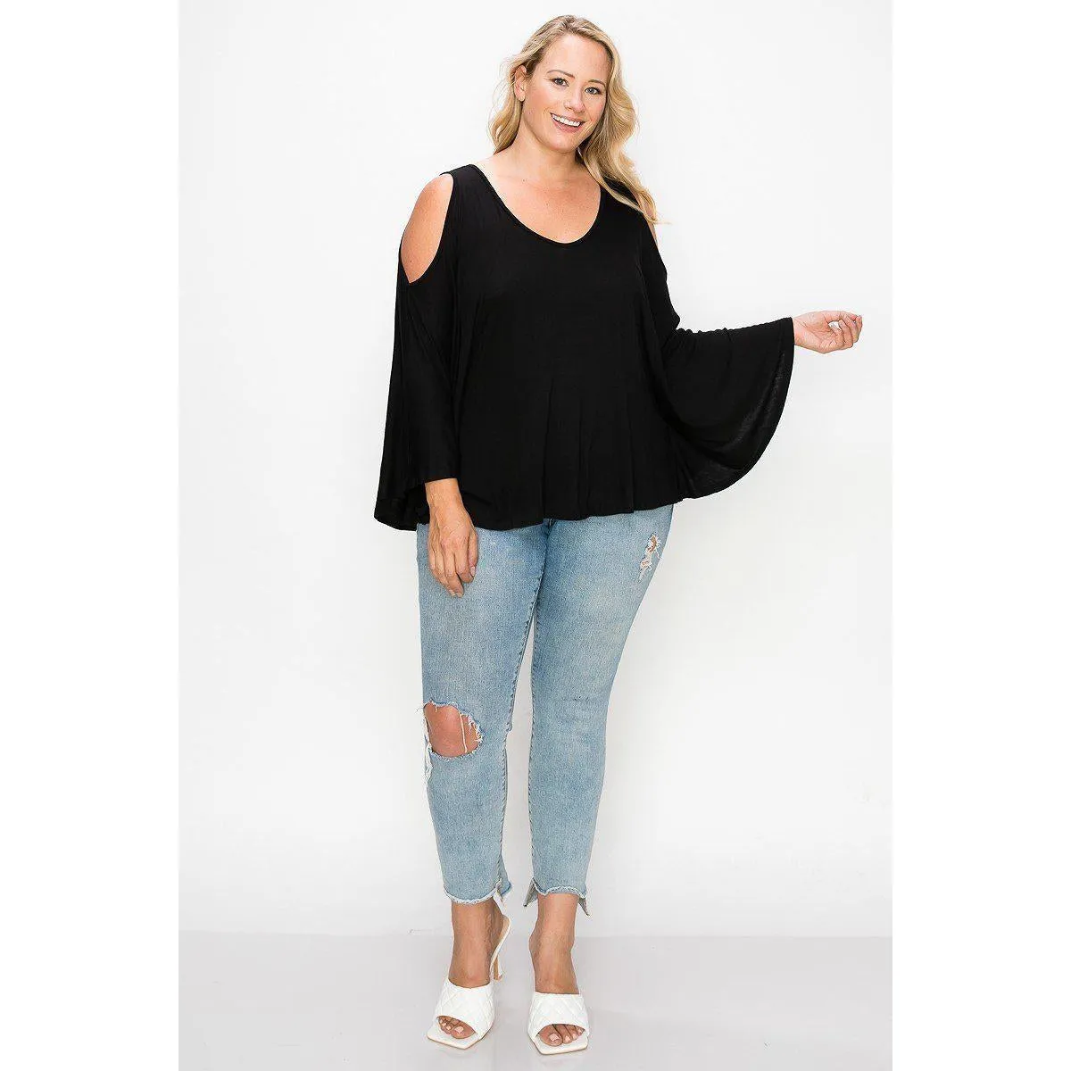 Solid Top Featuring Kimono Style Sleeves