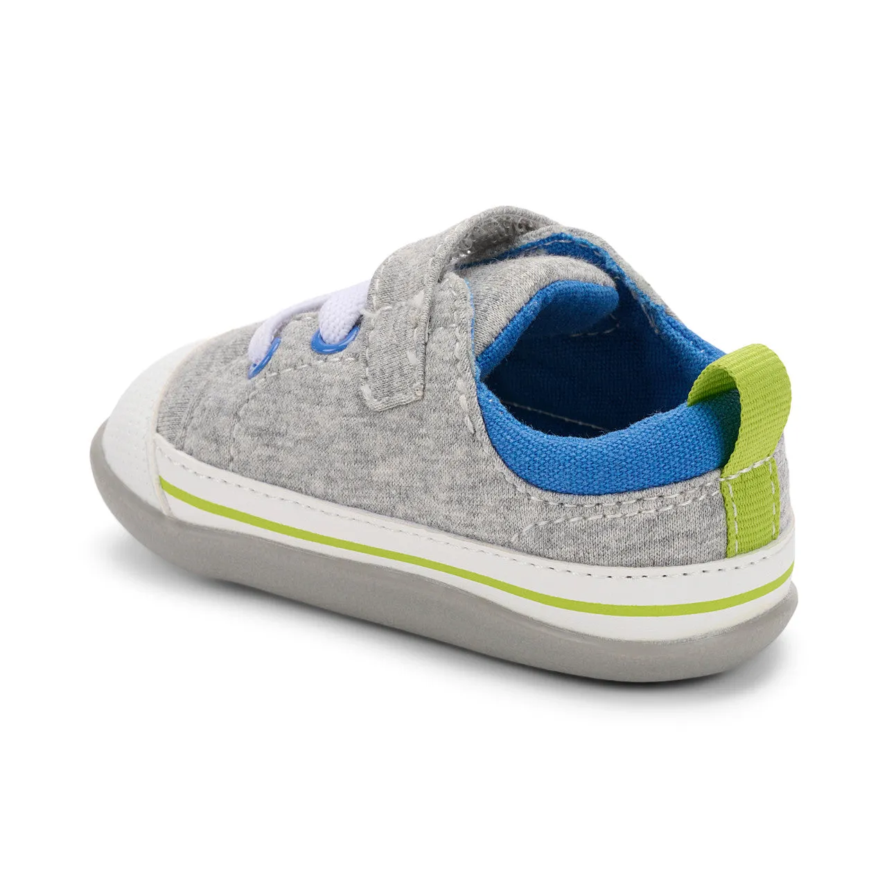 Stevie II (First Walker) Infant Shoe - Grey Jersey/Lime