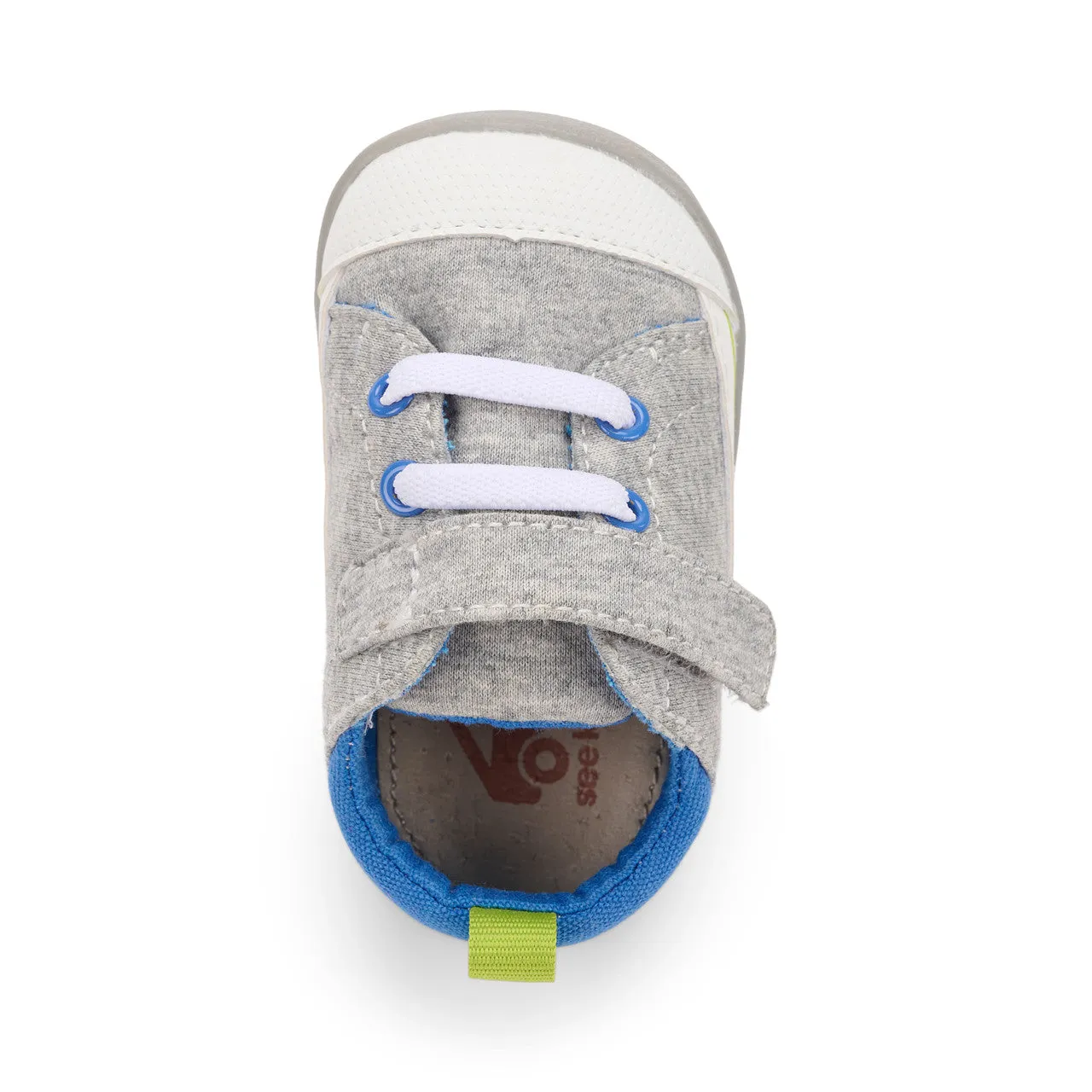 Stevie II (First Walker) Infant Shoe - Grey Jersey/Lime