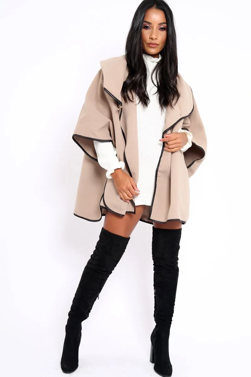 Stone Buckle Clasp Poncho - Jozie