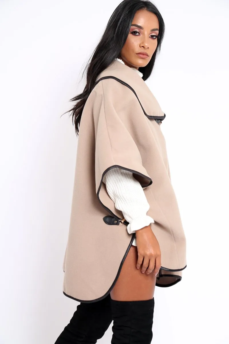 Stone Buckle Clasp Poncho - Jozie