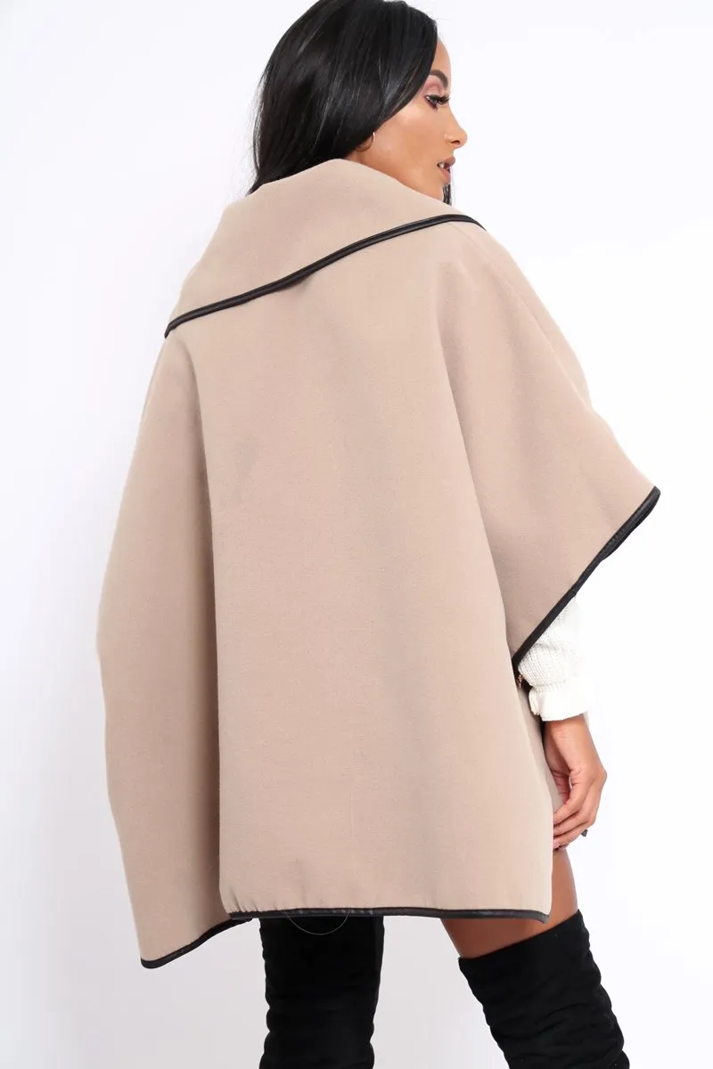 Stone Buckle Clasp Poncho - Jozie