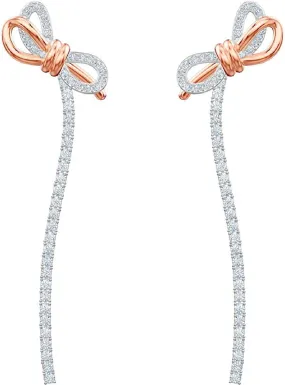 Swarovski Lifelong Bow Pierced Earrings, White, Mixed plating -5447083