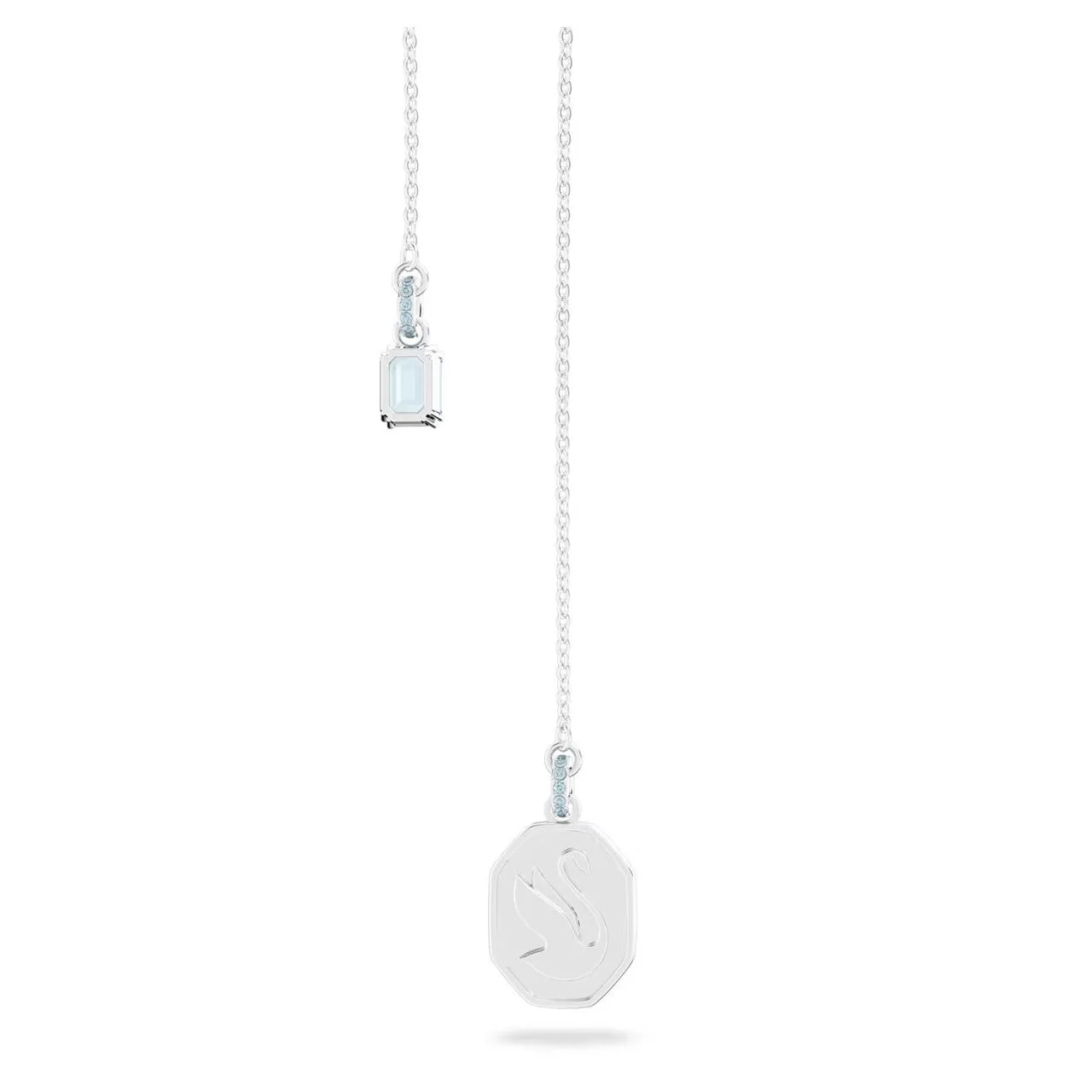 Swarovski Signum Y Necklace Swan, Blue, Rhodium Plated -5628544