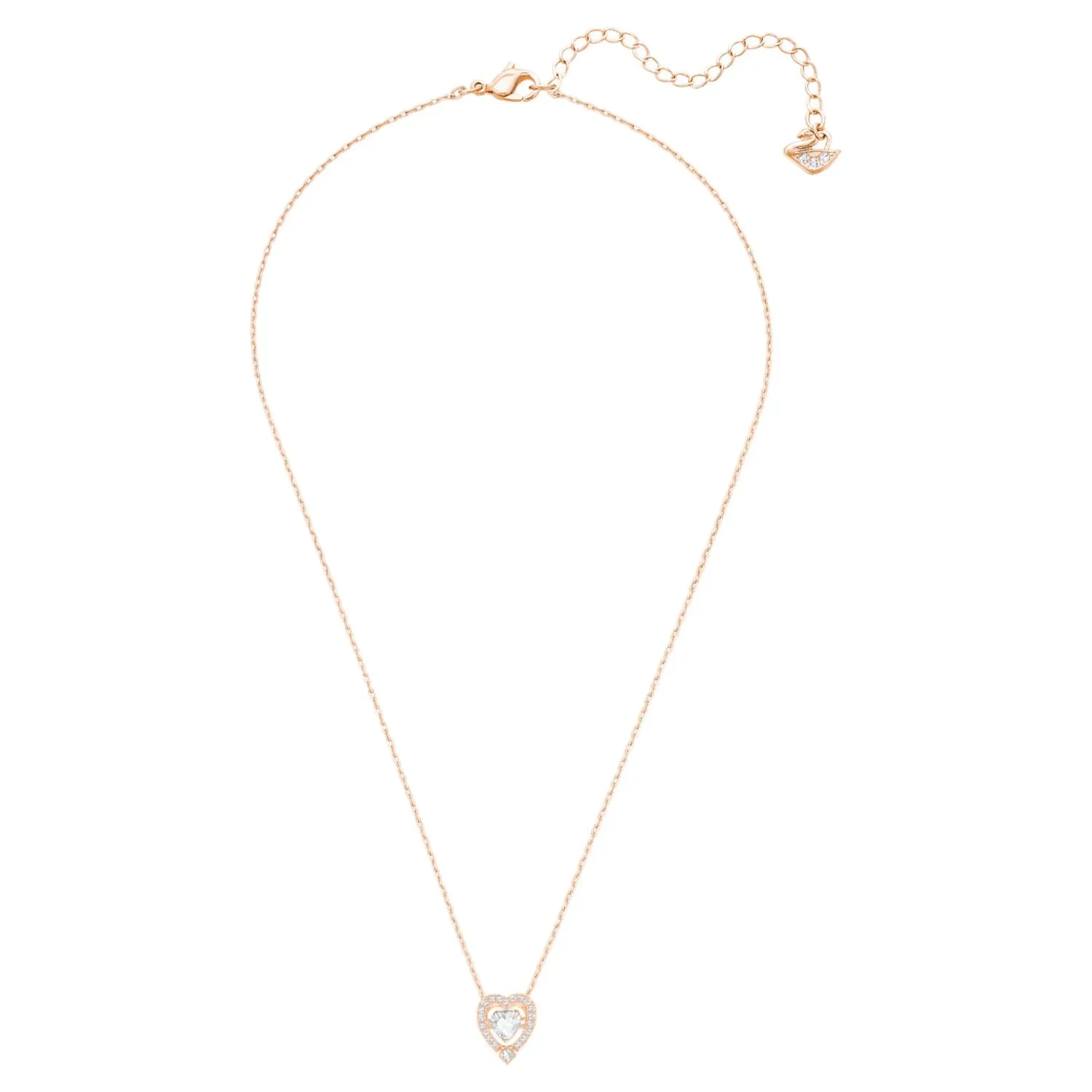 SWAROVSKI Sparkling Dance Heart Necklace, Rose Gold-tone -5284188