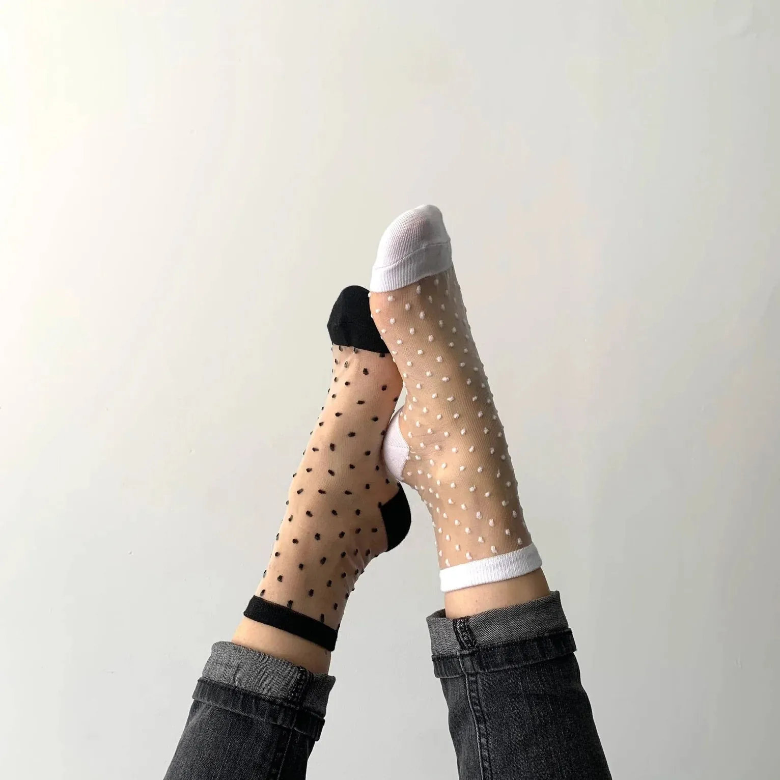 The Charlotte Transparent Polka Dot Socks - Various Colours