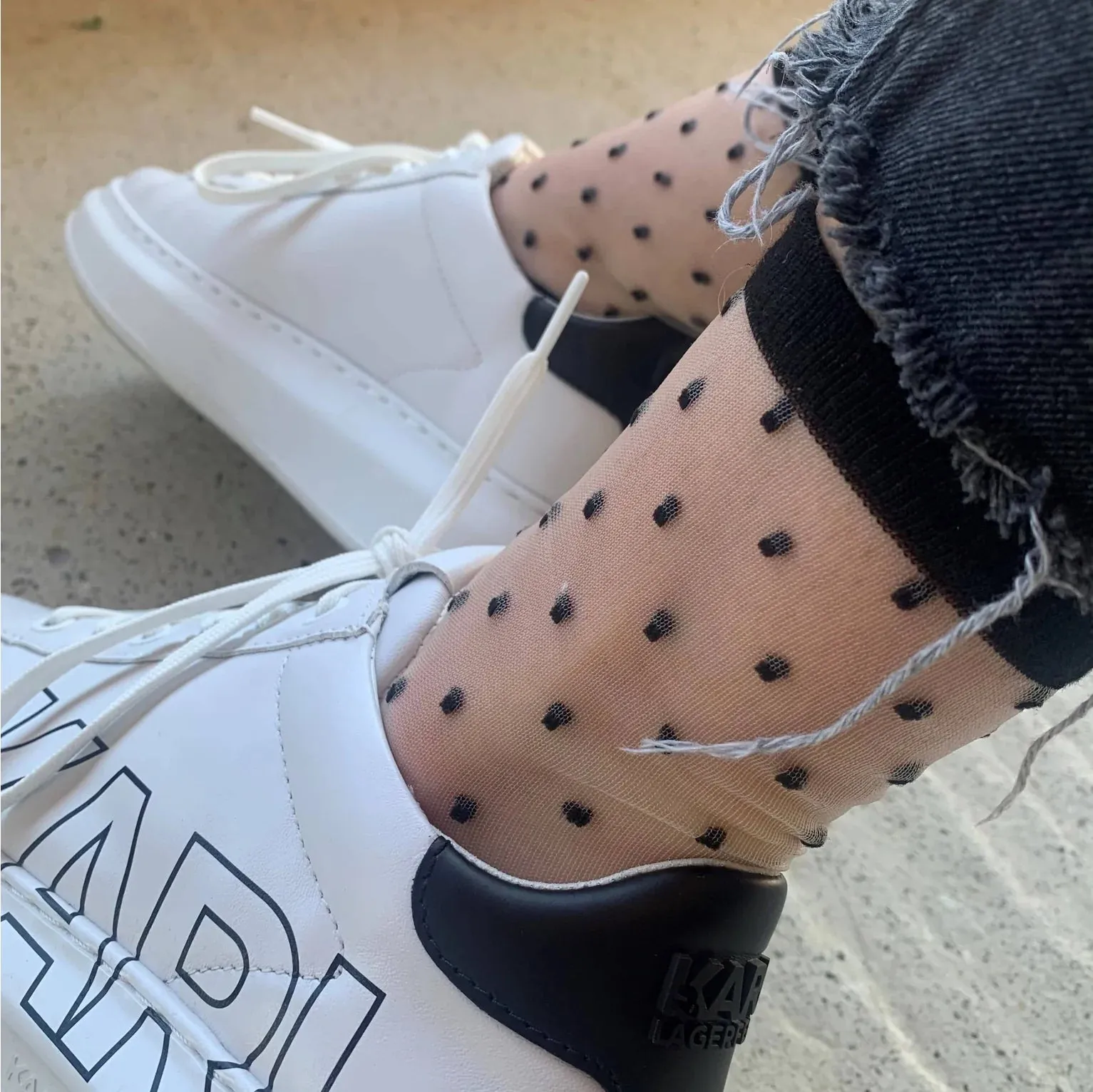 The Charlotte Transparent Polka Dot Socks - Various Colours