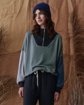 The Colorblock Trail Sweatshirt. -- Indigo