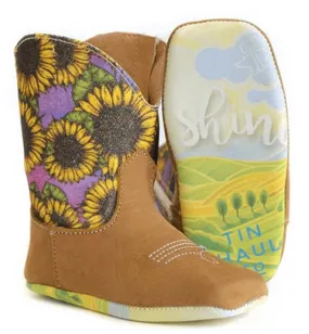 Tin Haul Infant Sunny Square Toe Sunflower Cowgirl Boots 0007-1684