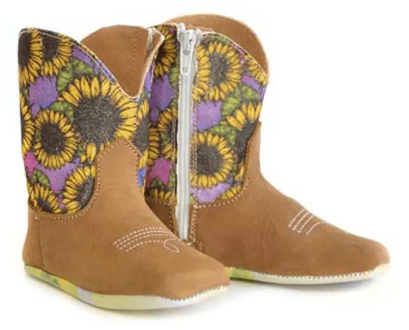 Tin Haul Infant Sunny Square Toe Sunflower Cowgirl Boots 0007-1684