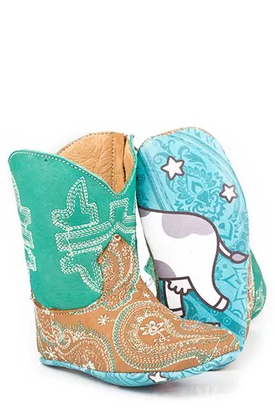 Tin Haul Infants' Lil Paisley Boot with Cow Over the Moon Sole