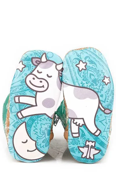 Tin Haul Infants' Lil Paisley Boot with Cow Over the Moon Sole