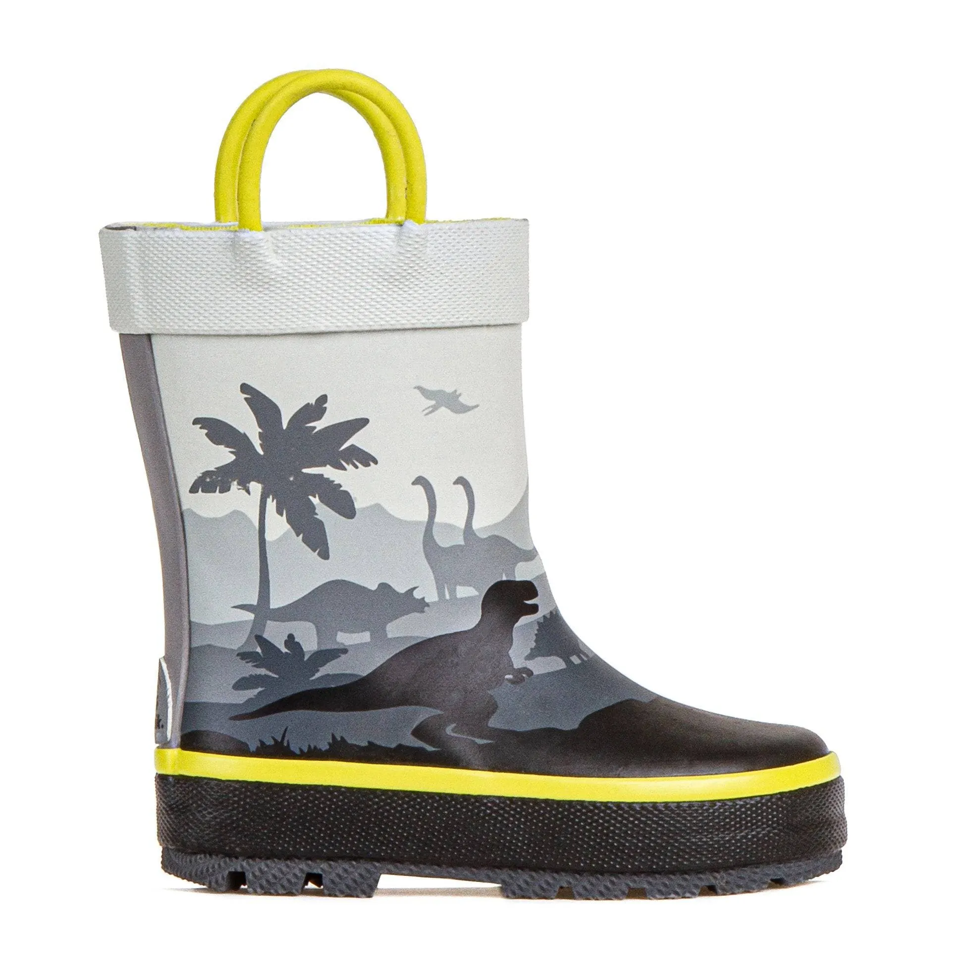 Toddler's Dino Rainboot - Grey