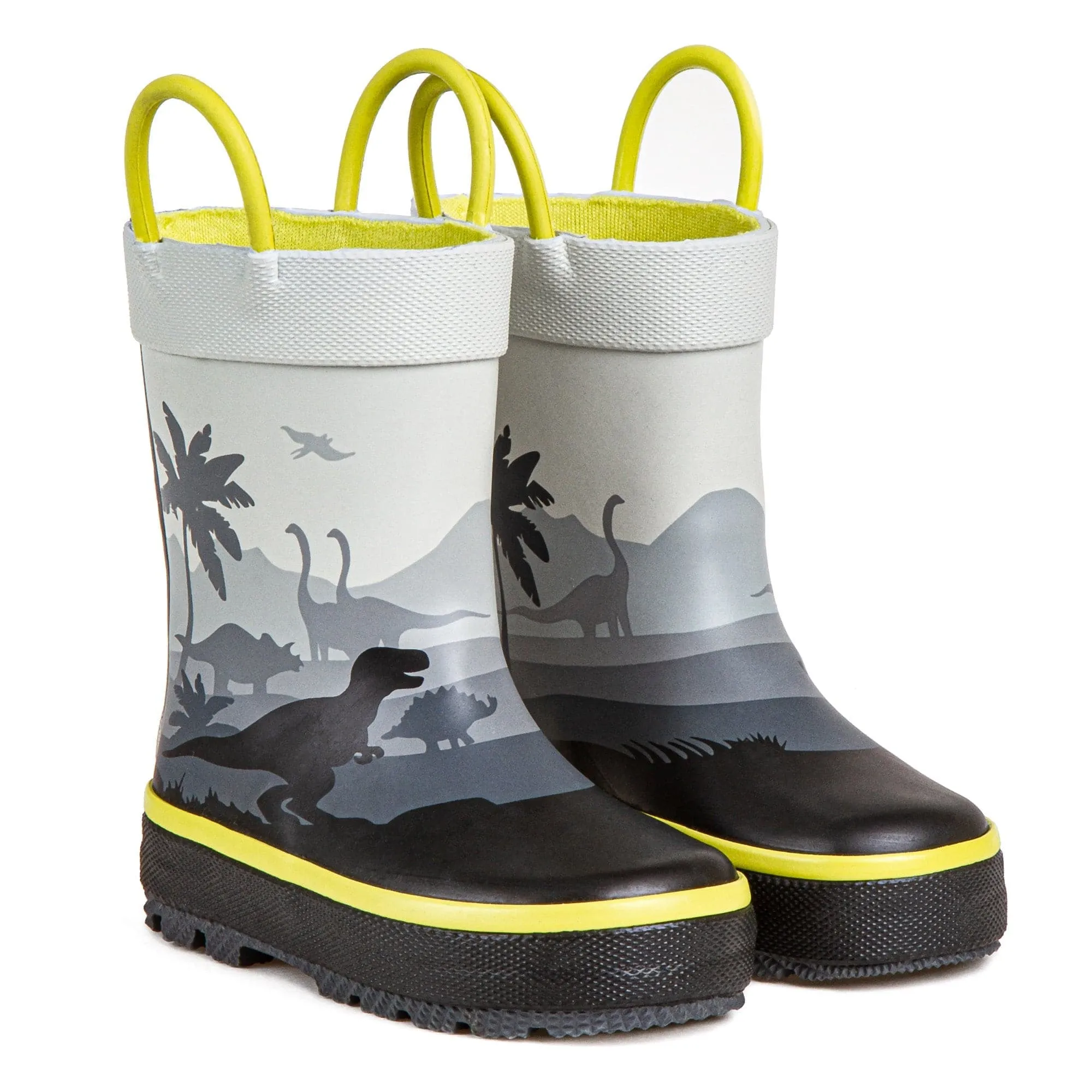 Toddler's Dino Rainboot - Grey