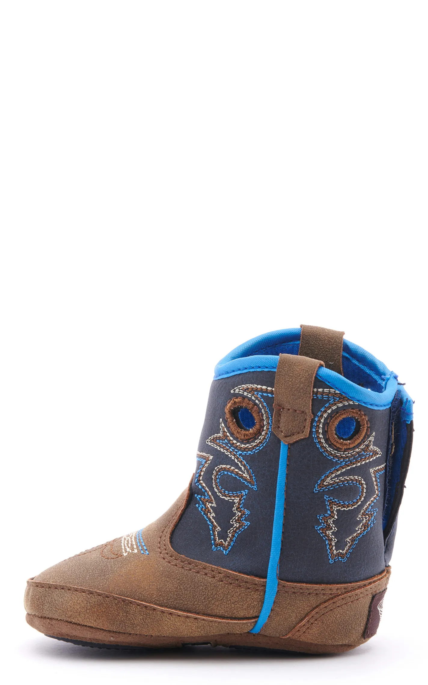 Twister Infant Baby Bucker Ben Brown and Navy Round Toe Cowboy Boots